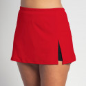 Side Slit Skort - Red Solid - Black Shorts