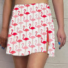 Side Slit Golf Skort - Flamingo Love w/ Red Shorts