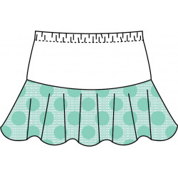 Flounce Skort - Seafoam Dot Lace with White Top