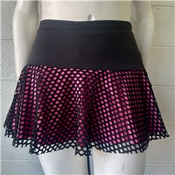Flounce Skort - Pink under Black Diamond Mesh