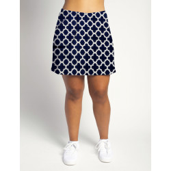 Golf/Walking Zipper Pocket Skort - Navy Medallion
