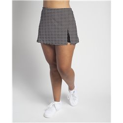 Side Slit Skort - BW Circle - Black shorts