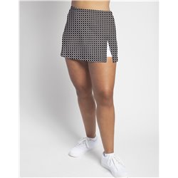Side Slit Skort - BW Circle - White shorts