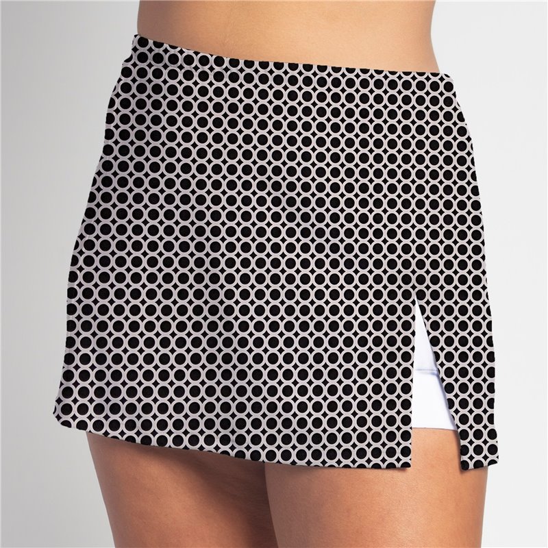 Side Slit Skort - BW Circle - White shorts Side Slit Skort - BW Circle - White shorts