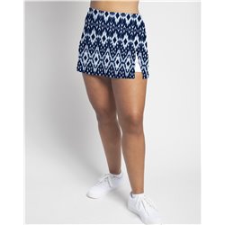 Side Slit Skort - Denim Ikat - White shorts