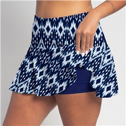 Flounce Skort - Denim Ikat