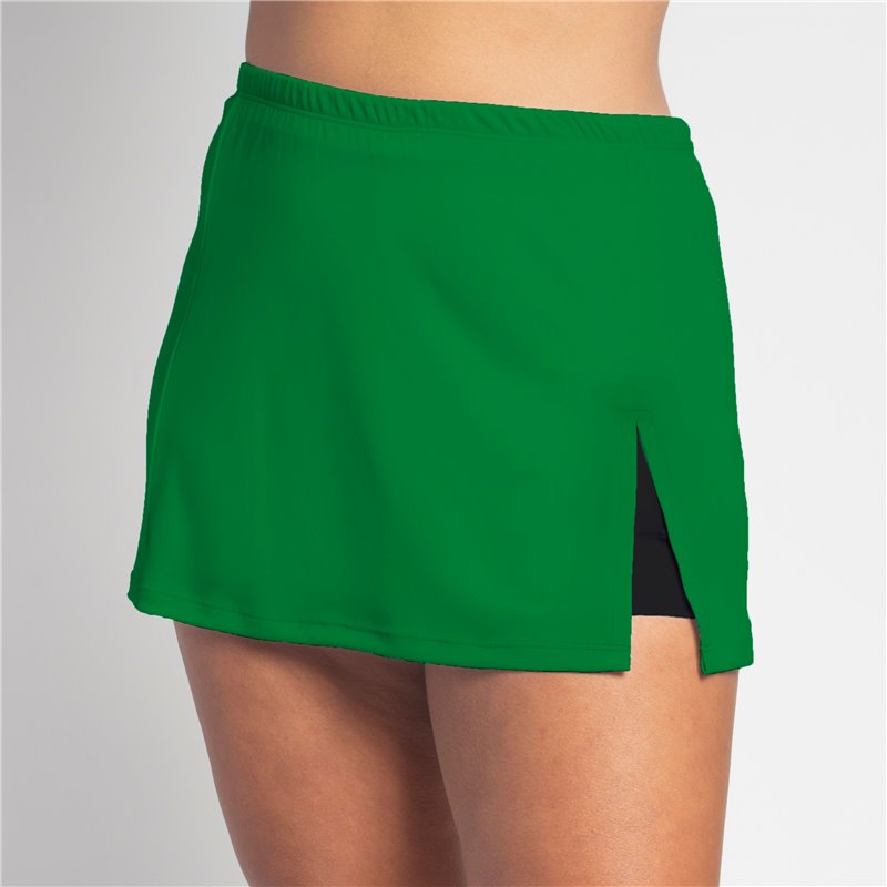 Side Slit Skort - Kelly Green Solid w/Black Shorts