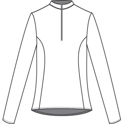 Long Sleeve Zip Front Tee -...