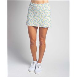 Sporty Skort - Racket Scattered White Aqua Yellow