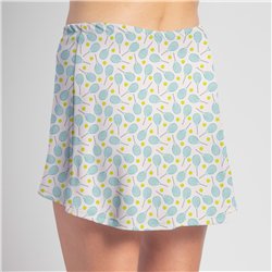 HiLo Skort - Racket Scattered White Aqua Yellow