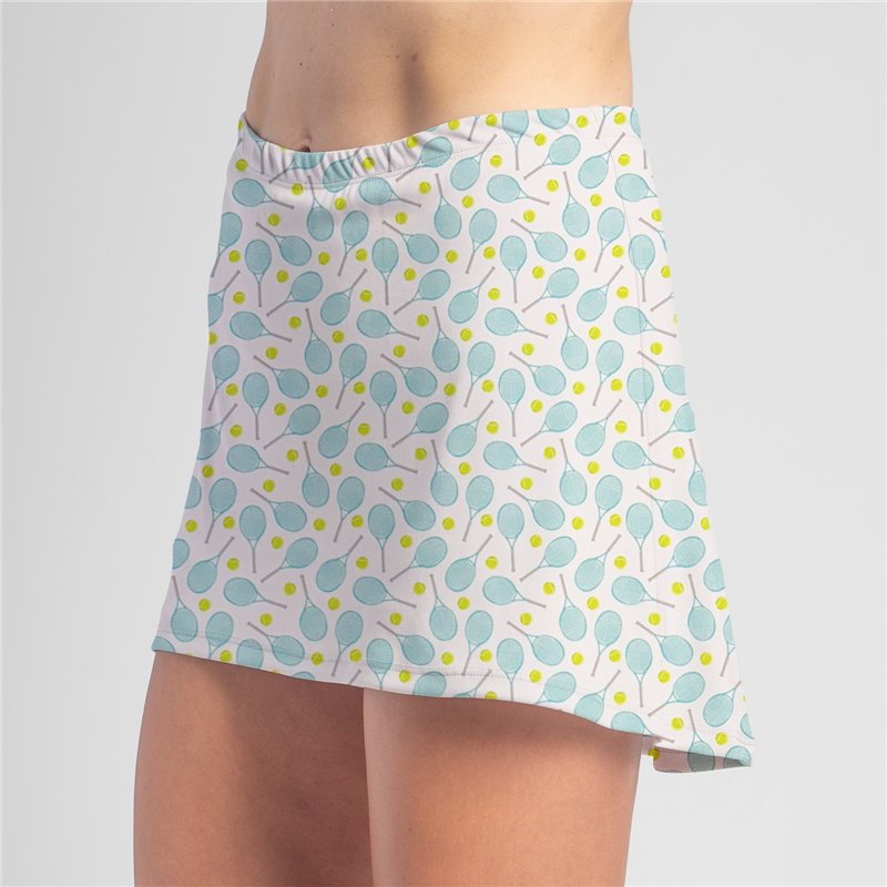 HiLo Skort - Racket Scattered White Aqua Yellow HiLo Skort - Racket Scattered White Aqua Yellow