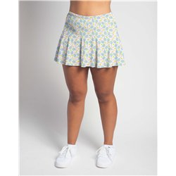 Flounce Skort - Racket Scattered White Aqua Yellow