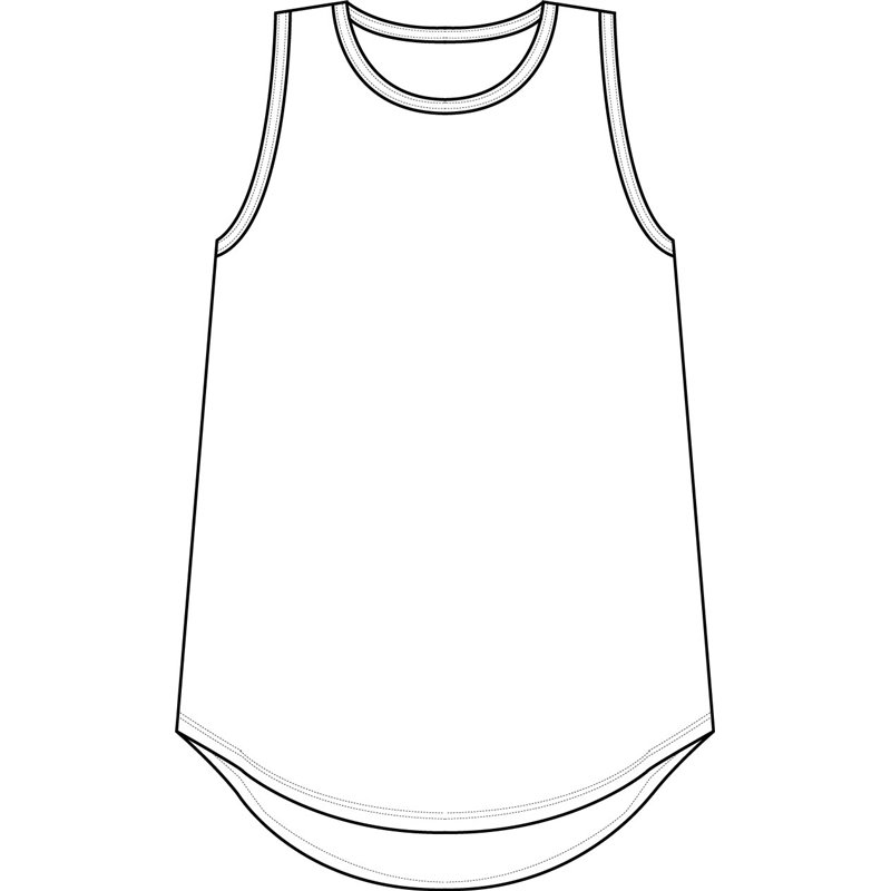 Hi-Neck A-Line Top - Aqua Solid
