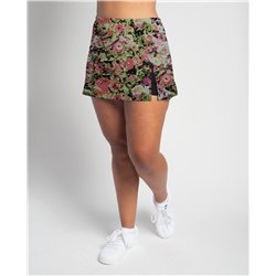 Side Slit Skort - Garden Party - Black Shorts
