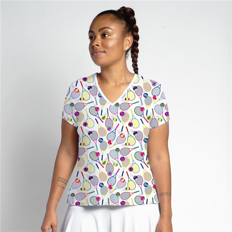 Short Sleeve Tee - Rackets Brights on White Short Sleeve Tee - Rackets Brights on White