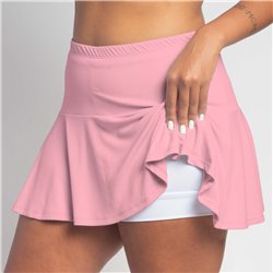 Flounce Skort - Light Pink Solid w/ Black shorts