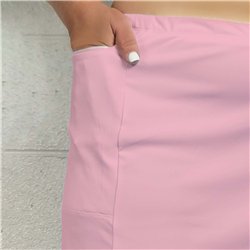 Side Slit Golf Skort - Light Pink solid w/ White Shorts