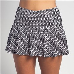 Flounce Skort - BW Geometric w/ Black Shorts
