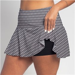Flounce Skort - BW Geometric w/ Black Shorts