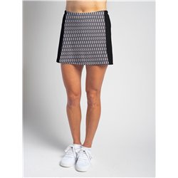Slimming Panel Skort - BW Geometric w/ Black Side Panels