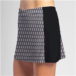 Slimming Panel Skort - BW Geometric w/ Black Side Panels