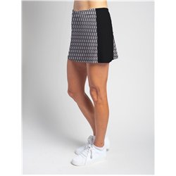 Slimming Panel Skort - BW Geometric w/ Black Side Panels