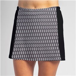 Slimming Panel Skort - BW Geometric w/ Black Side Panels