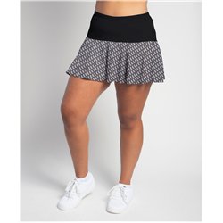Flounce Skort - BW Geometric w/ Black Top Band