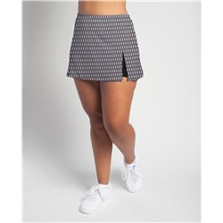 Side Slit Skort - BW Geometric - Black Shorts