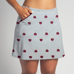 Golf/Walking Zipper Pocket Skort - Wine is Fine