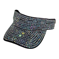 Visor - Rhinestone Black Iridescent