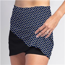 Bias Skort - Blue Abstract w/ Black