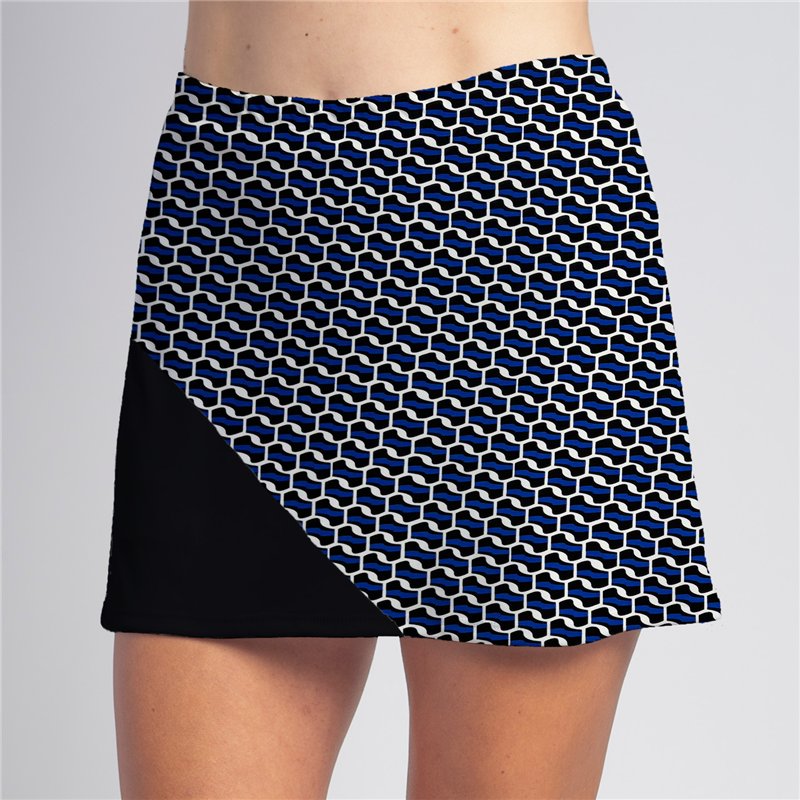 Bias Skort - Blue Abstract w/ Black
