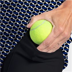 Slimming Panel Skort - Blue Abstract w/ Black Side Panels