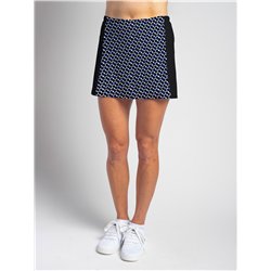 Slimming Panel Skort - Blue Abstract w/ Black Side Panels