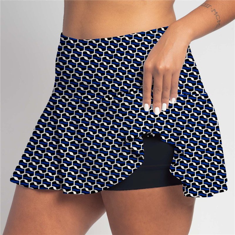 Flounce Skort - Blue Abstract