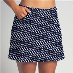 Golf/Walking Zipper Pocket Skort - Blue Abstract