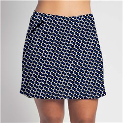 Golf/Walking Zipper Pocket Skort - Blue Abstract