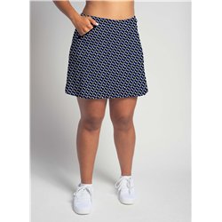 Golf/Walking Zipper Pocket Skort - Blue Abstract
