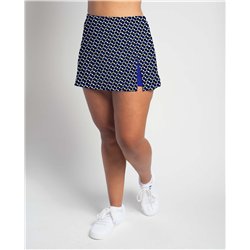 Side Slit Skort - Blue Abstract - Cobalt Shorts