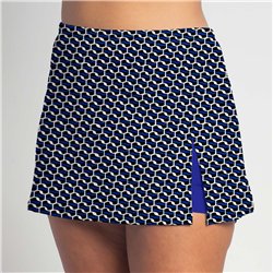Side Slit Skort - Blue Abstract - Cobalt Shorts