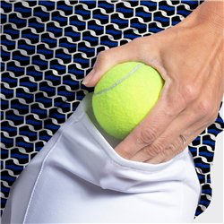 Side Slit Skort - Blue Abstract - White Shorts