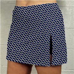 Side Slit Golf Skort - Blue Abstract w/ Black Shorts
