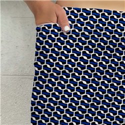 Side Slit Golf Skort - Blue Abstract w/ White Shorts