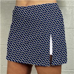Side Slit Golf Skort - Blue Abstract w/ White Shorts