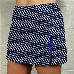 Side Slit Golf Skort - Blue Abstract w/ Blue Shorts