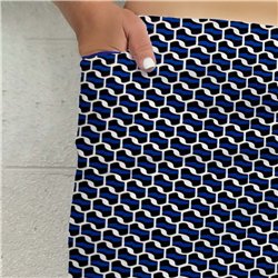 Side Slit Golf Skort - Blue Abstract w/ Blue Shorts