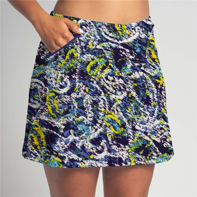 Golf/Walking Zipper Pocket Skort - Blue Lagoon