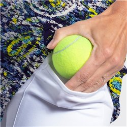 Side Slit Skort - Blue Lagoon - White Shorts