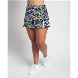 Side Slit Skort - Blue Lagoon - White Shorts